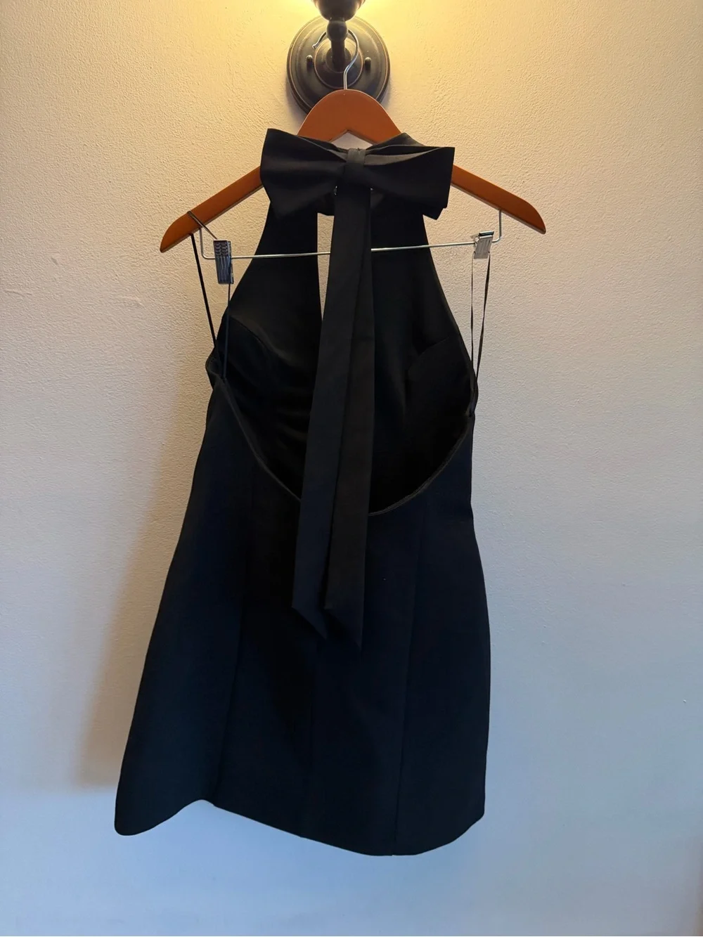 Zara Black Halter Neck Bow Back Mini Dress 4661/226/800 NWT - Picture 4 of 8